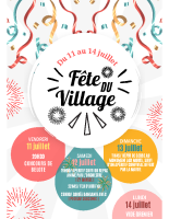 Affiche Évènement Fête du Village Simple Moderne Festif Illustré Blanc Coloré